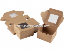 Custom Kraft Paper Fruit Salad Box Salad Dressing Take Away Food Paper Box With Window